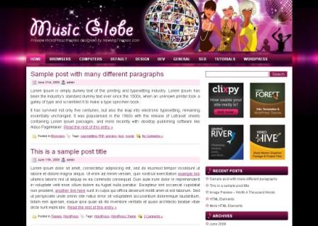 Free WordPress Theme - Music Globe